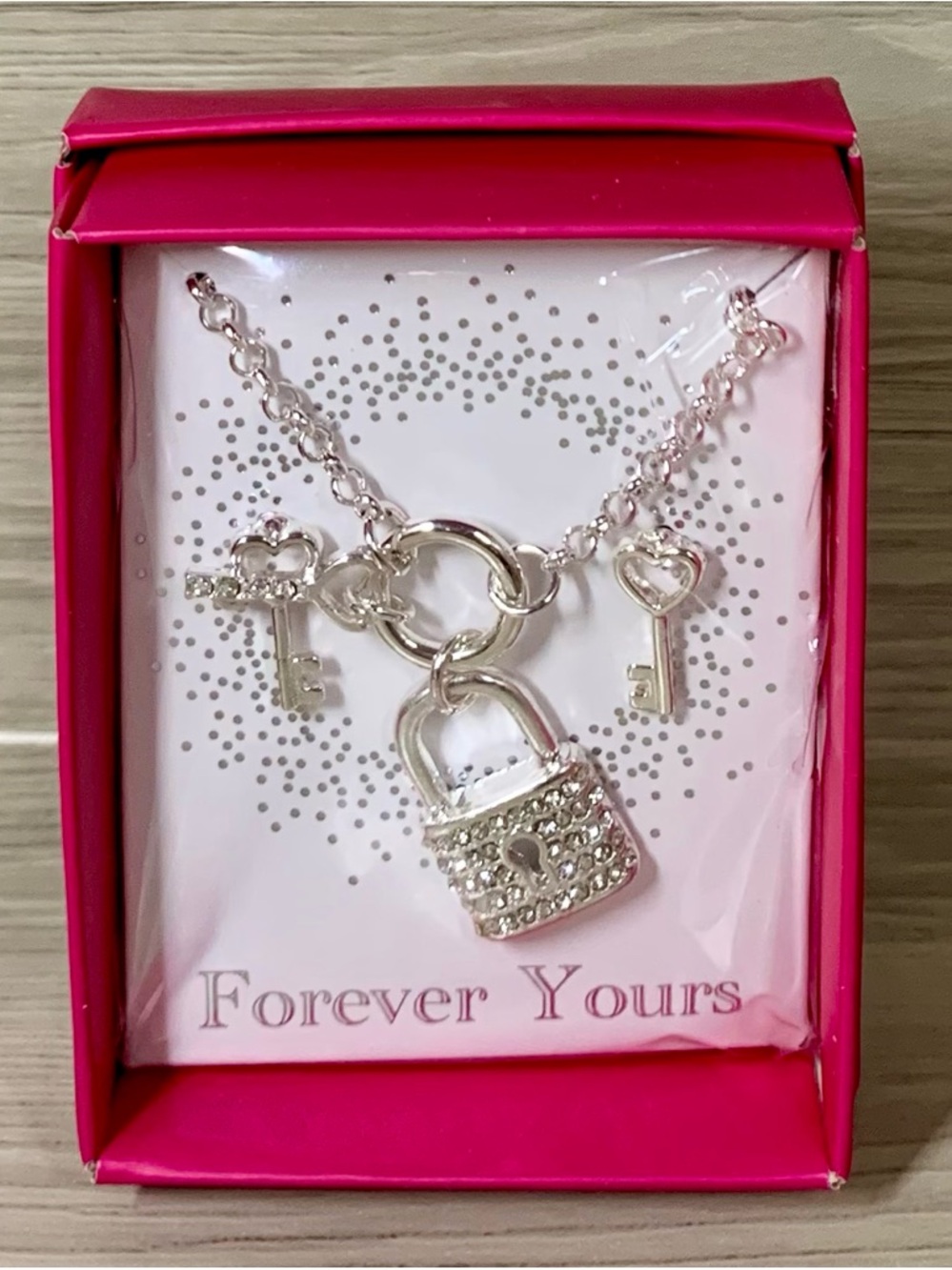 Studio 1886 by Avon Silver-Tone Padlock & Key Charm Necklace & Earrings Set